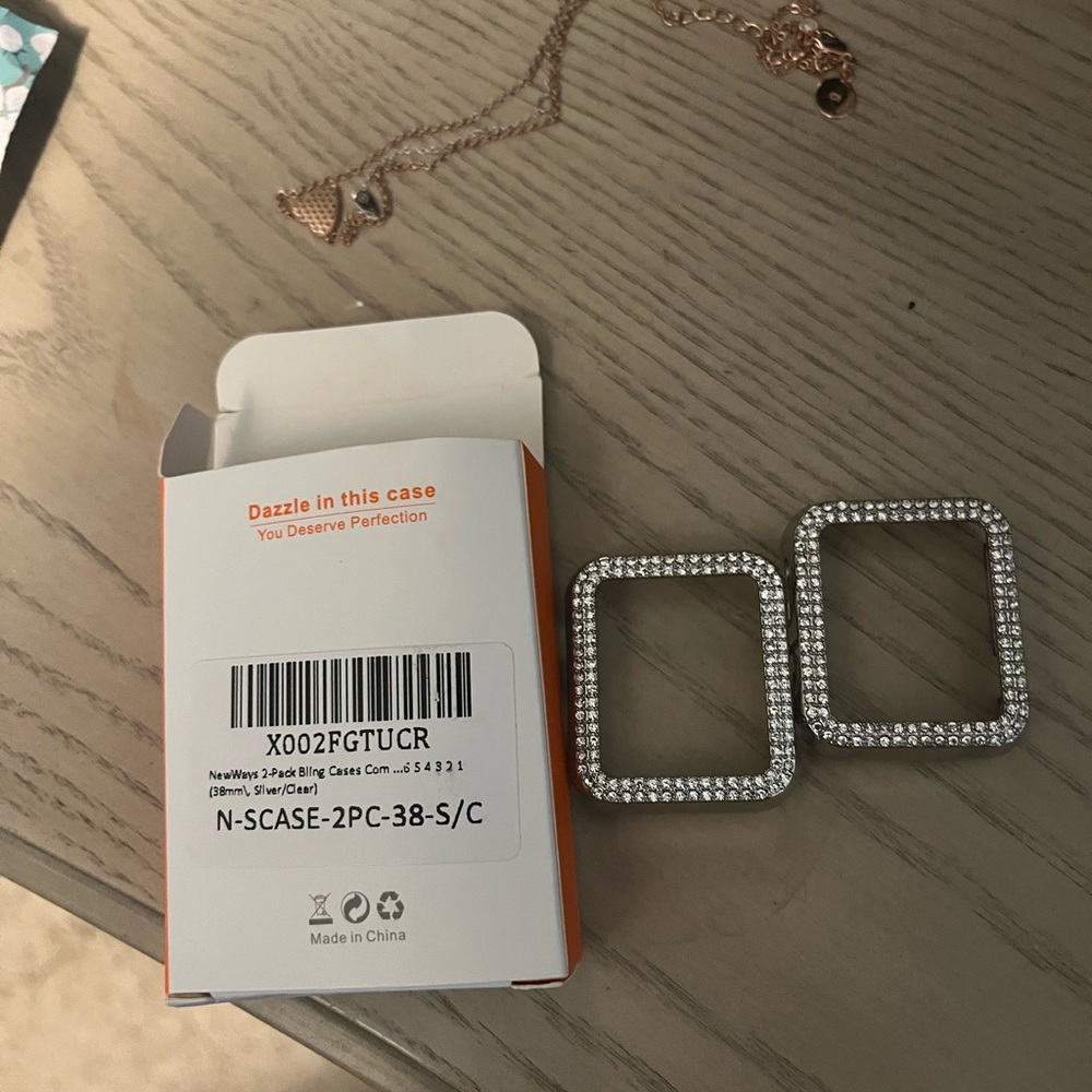 Apple watch bling cases size 38 mm. new in box never used